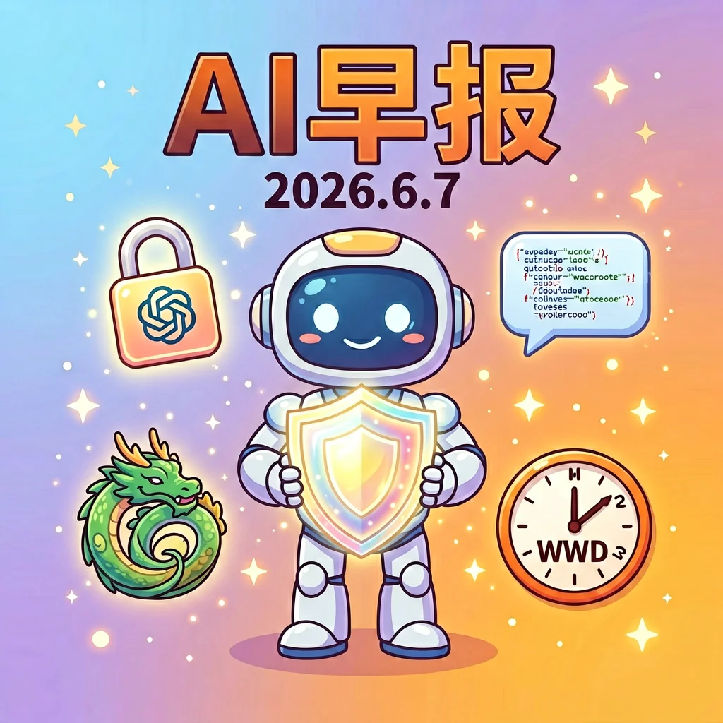 AI 日报 | 2026年6月7日(周日):OpenAI Lockdown Mode防御注入攻击、阿里Qwen3.7-Plus全自主Agent