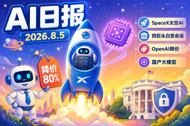 AI早报 | 2026年8月5日(周三):SpaceX全面押注英伟达布局太空AI、四大AI巨头赴白宫商谈安全